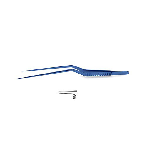 CV Elite - Titanium Bayonet-Style Micro Forceps - 1X2 Fine Teeth