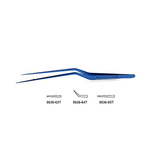 CV Elite - Titanium Bayonet-Style Micro Forceps - Tips Impregnated W/ Fine Tungsten Carbide Dust