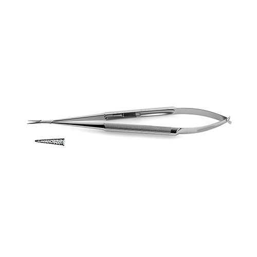 Micro Needle Holder W/ Streamlined Box Lock - Tungsten Carbide Dusted Jaws