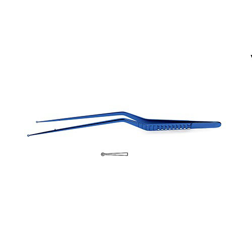 CV Elite - Titanium Bayonet-Style Ring Tip Micro Forceps - Tips Impregnated W/ Fine Tungsten Carbide Dust